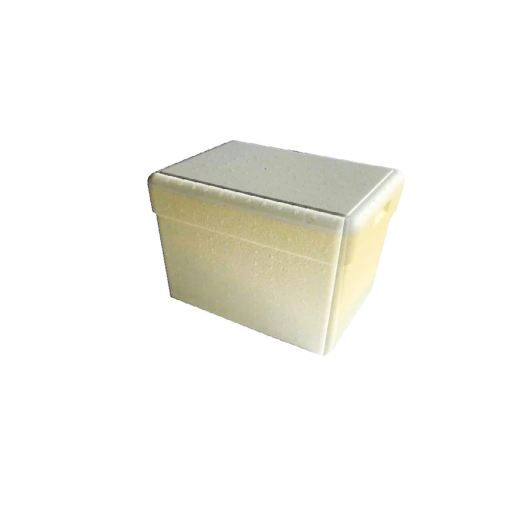 Caja térmica rectangular de telgopor blanca con tapa, 3 litros